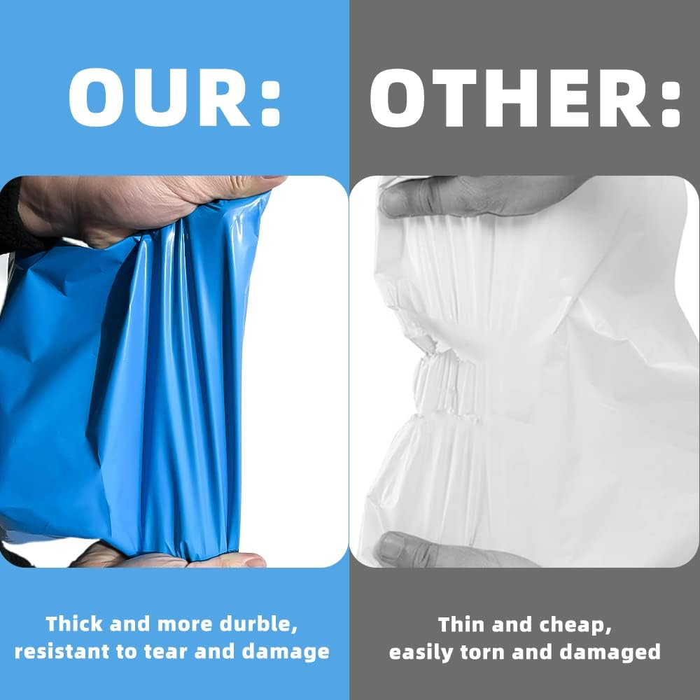 POLYSELLS 100 pcs 24x24 Inches Blue Poly Mailers Shipping Envelopes, Strong Adhesive Sealing, Waterproof, and Tear-resistant Postal Mailing Bags for Clothing, Books, and Accessories
