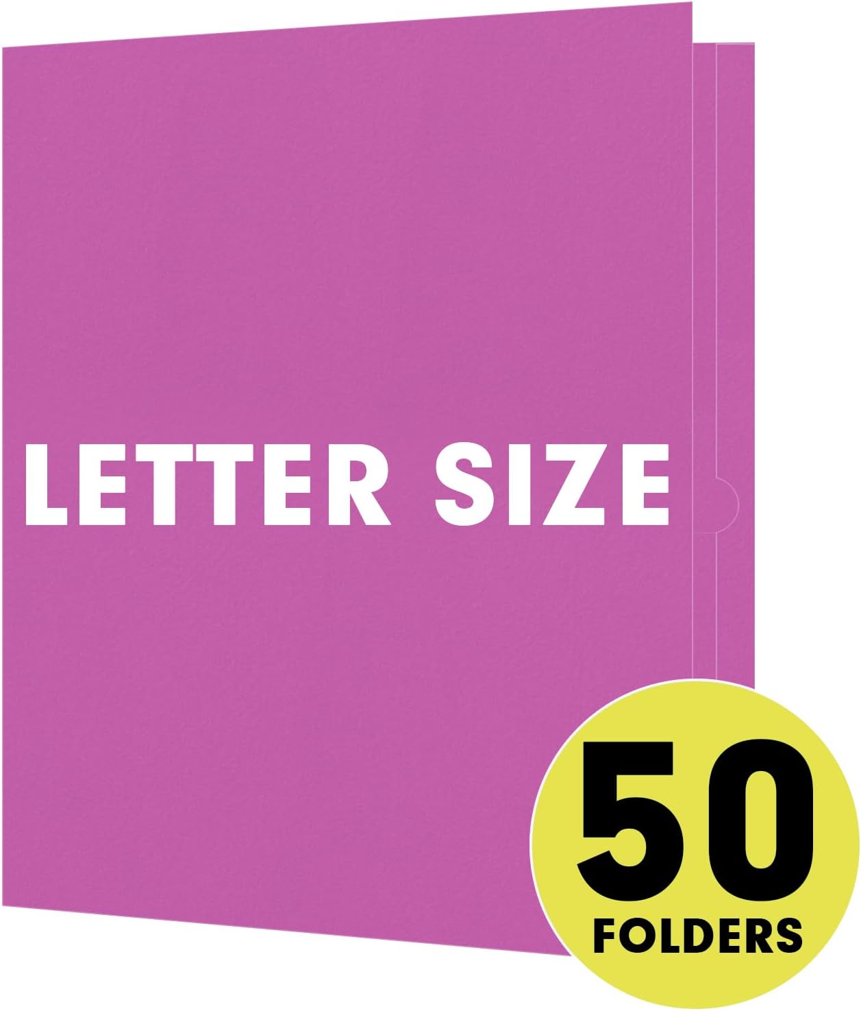 Two Pocket Folders, RAZCC 50 Pack 2 Pocket Folders Fit Letter Size Paper, Paper Folders with Pockets for School Office Business Home, Rose Purple