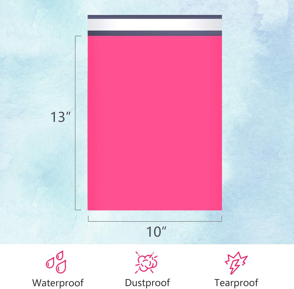 UCGOU Poly Mailers 10x13 Inch Hot Pink 200 Pack Shipping Bags #4 Strong Mailing Envelopes Boutique Packaging Postal Self Seal Adhesive Waterproof and Tear Proof Small Business for Clothes Books
