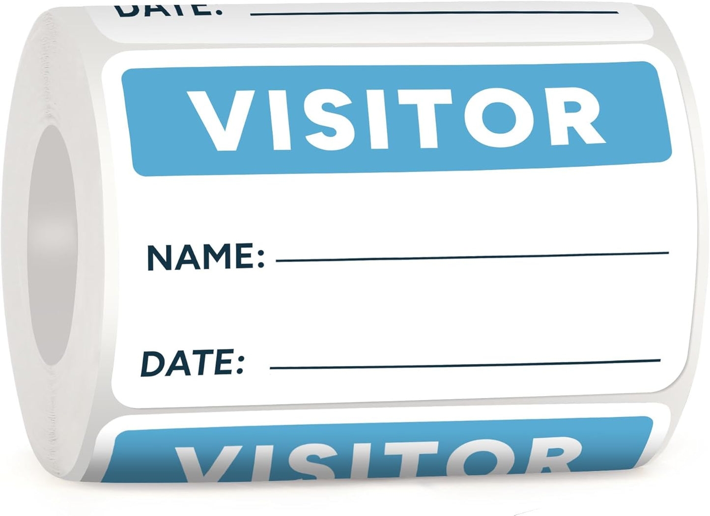 Visitor Pass Stickers – 300 Writable Name Tag Labels, 2 x 3 Inch, Self-Adhesive Identification Badges for Office, School, Events (300Pcs-Light Blue)