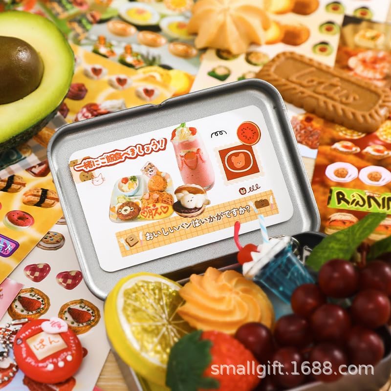 Alideco 25pcs Scrapbook Stickers Vintage Cute Cake Dessert Food Sticker Book for Adults Sticker journaling Stickers for Scrapbooking (xinxianpaidui)