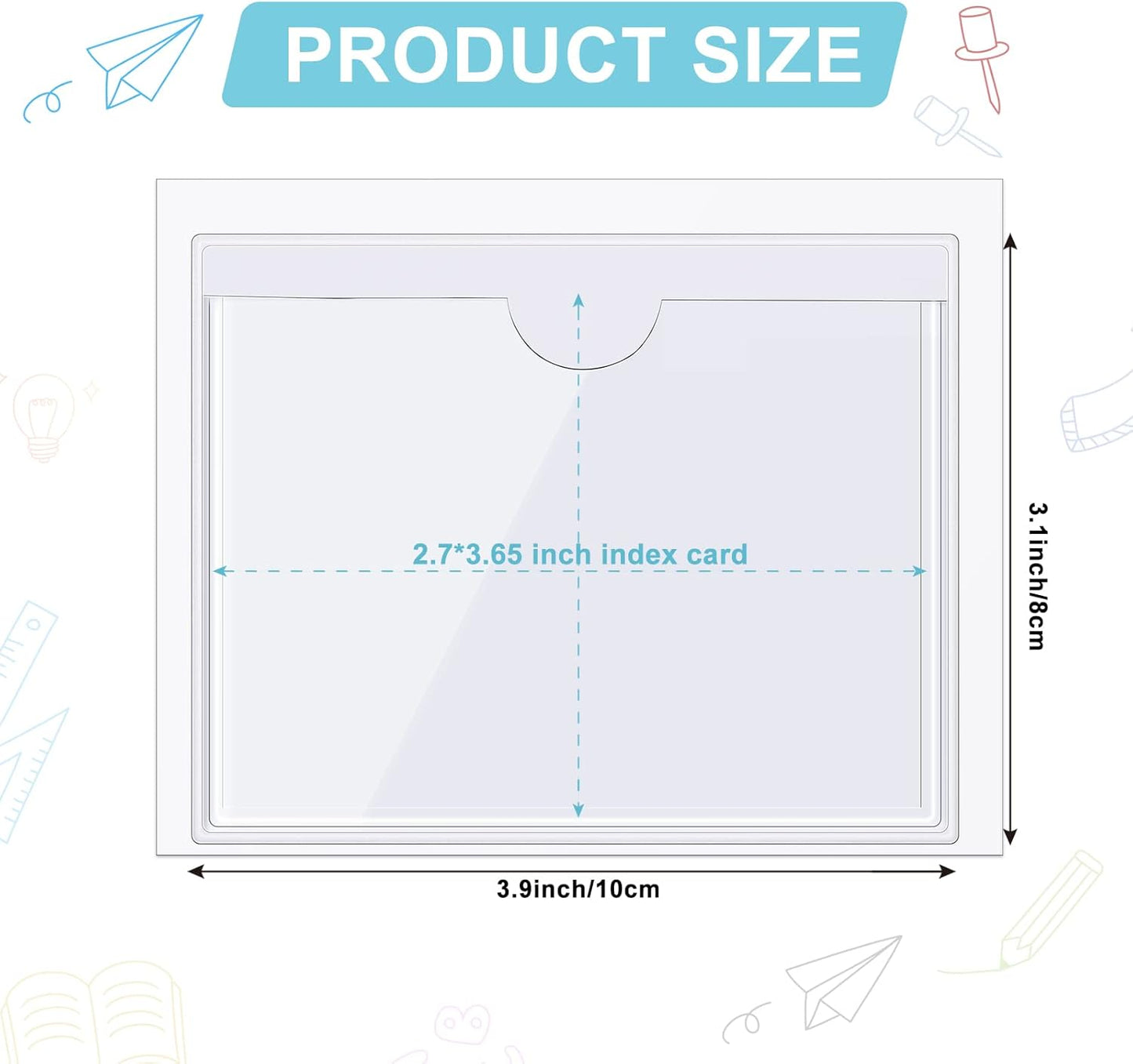 Chinco 30 Pcs Self Adhesive Pockets, Bin Labels for Storage Bins, Clear Pocket Label Sleeves, Plastic Index Card Holder with Top Open for Organizing Bins Box Drawer(2.75 x 3.5 Inches)