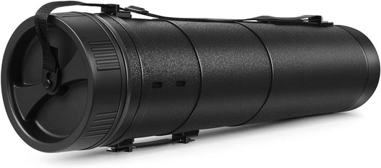 Flexzion Poster, Art, Document Tube with Strap, Expandable Waterproof Plastic Container, Telescoping Cylindrical Storage Case, Portable Paper Holder for Draft Sketch Blueprint, 6.5 IDx32-51.6 Inch