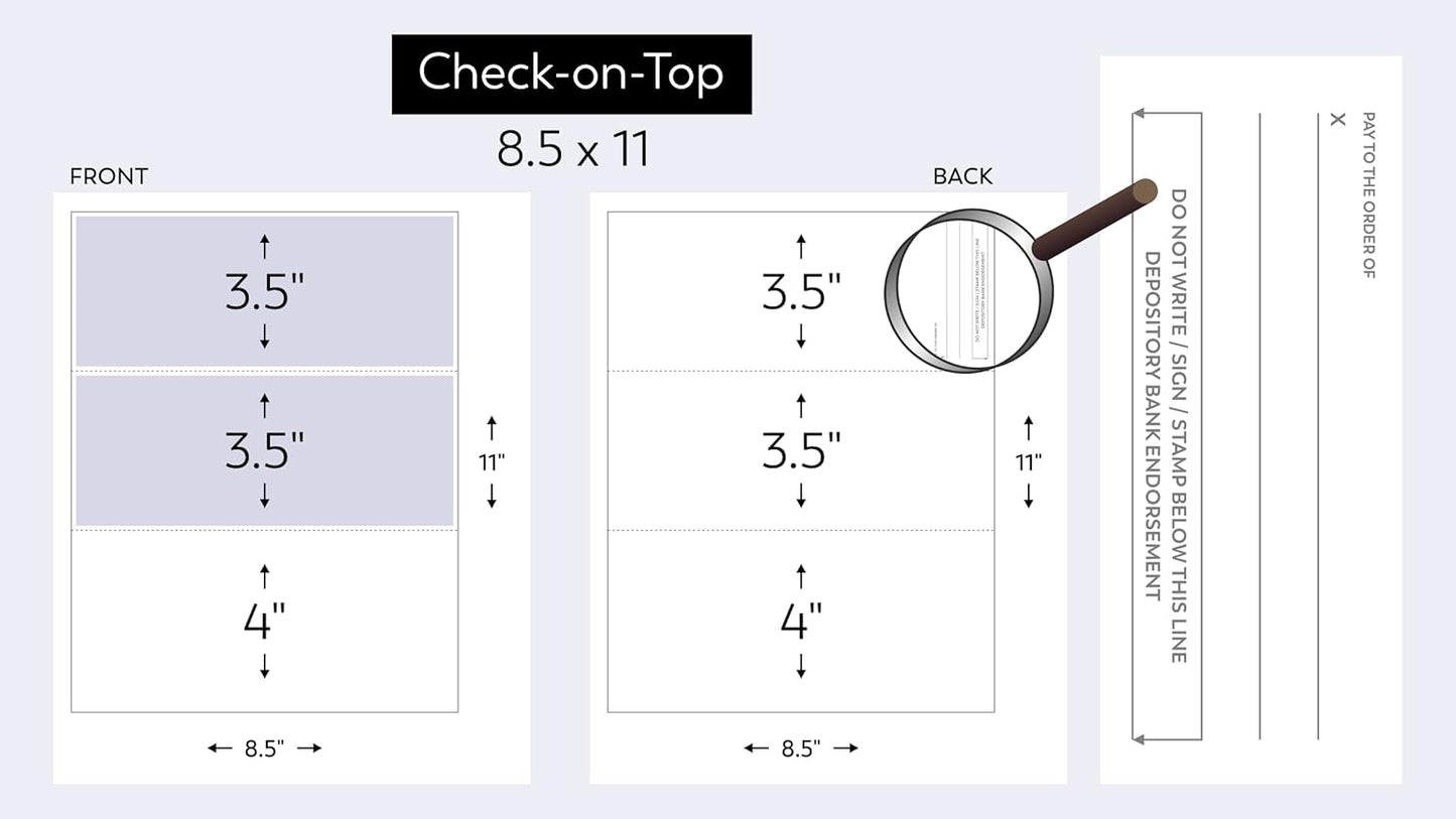 1000 Blank Check Stock - Check on Top Mazed - Paper Weight # 70"High Security" Check Paper Red/Blue Mazed