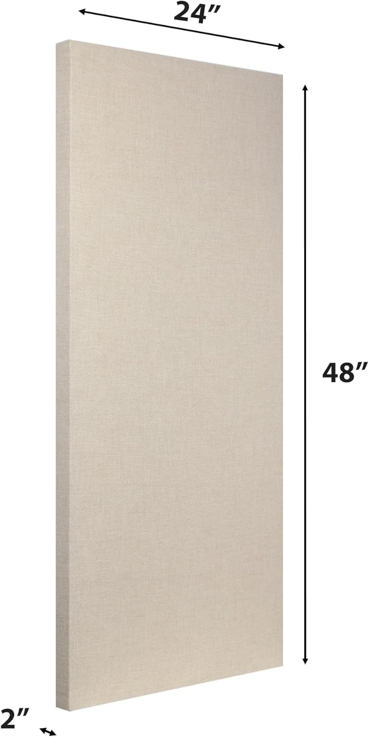 ATS Acoustics Sound Absorbing Acoustic Panel Fire Rated Professional Studio Quality 24" x 48" x 2" (Cream)