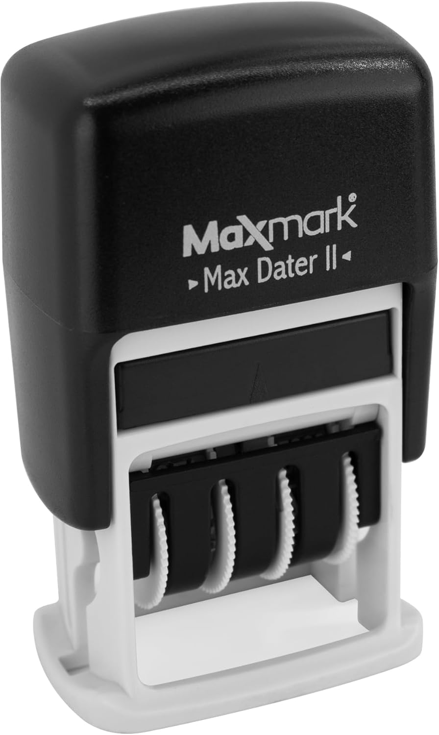 MaxMark Self-Inking Rubber Date Office Stamp with OVERDUE Phrase & Date - Black Ink (Max Dater)