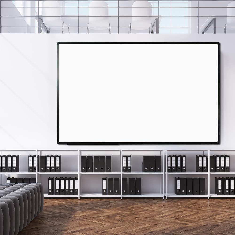 JILoffice Large Magnetic White Board, Dry Erase Board 72 x 40 Inch, Black Aluminum Frame with Detachable Marker Tray, Wall Mounted Board for Office Home and School