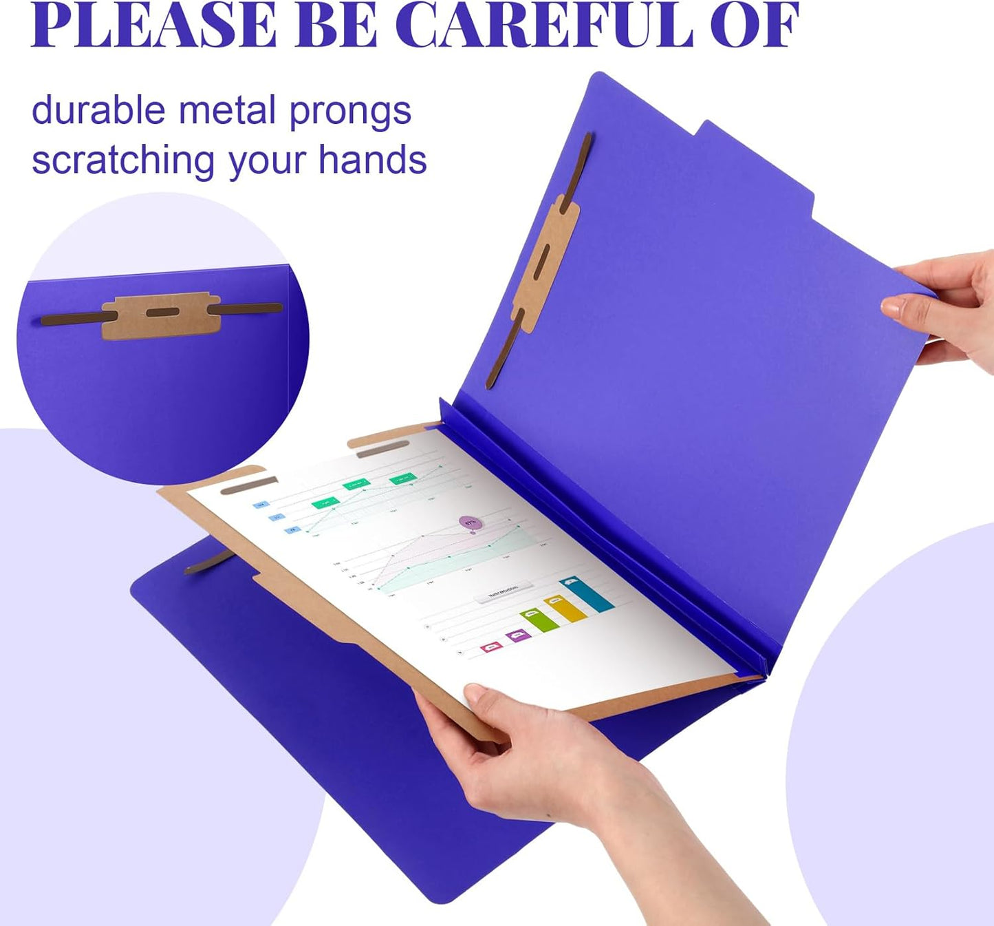 24 Pcs Classification Folders Letter Size, 1 Divider Pressboard File Folder with Fasteners, Expanding File Organizer Bulk for Teachers, Clergy, Office, Church, Christmas Donations (Purple)