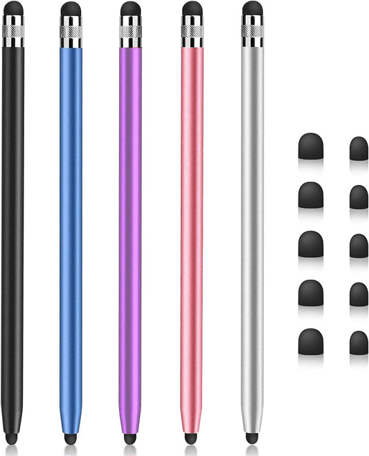 Stylus for Touch Screens (5Pack) Stylus Pens for iPad iPhone Android Chromebook Tablets and More Capacitive Touchscreen Devices High Sensitivity & Precision No Scratches Rubber Tips Stylist