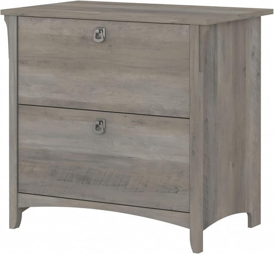 Bush Furniture Salinas 2 Drawer Lateral File Cabinet in Driftwood Gray