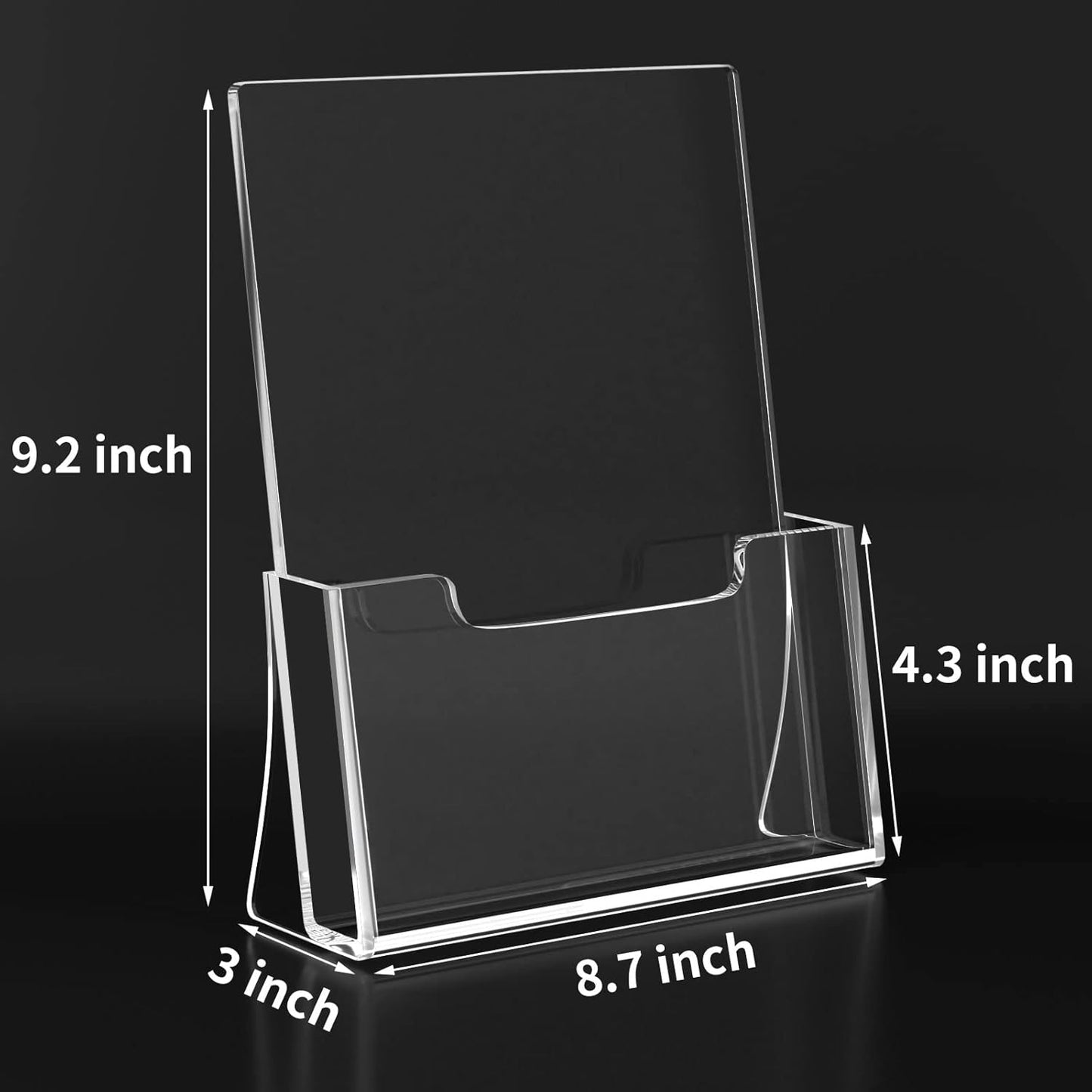 HIIMIEI Brochure Holder 8.5 x 11 inches, Acrylic Flyer Holder with 6 Pack, Plastic Stands for Displaying Magazines, Pamphlets, Literature, Brochures, Booklets, Menu