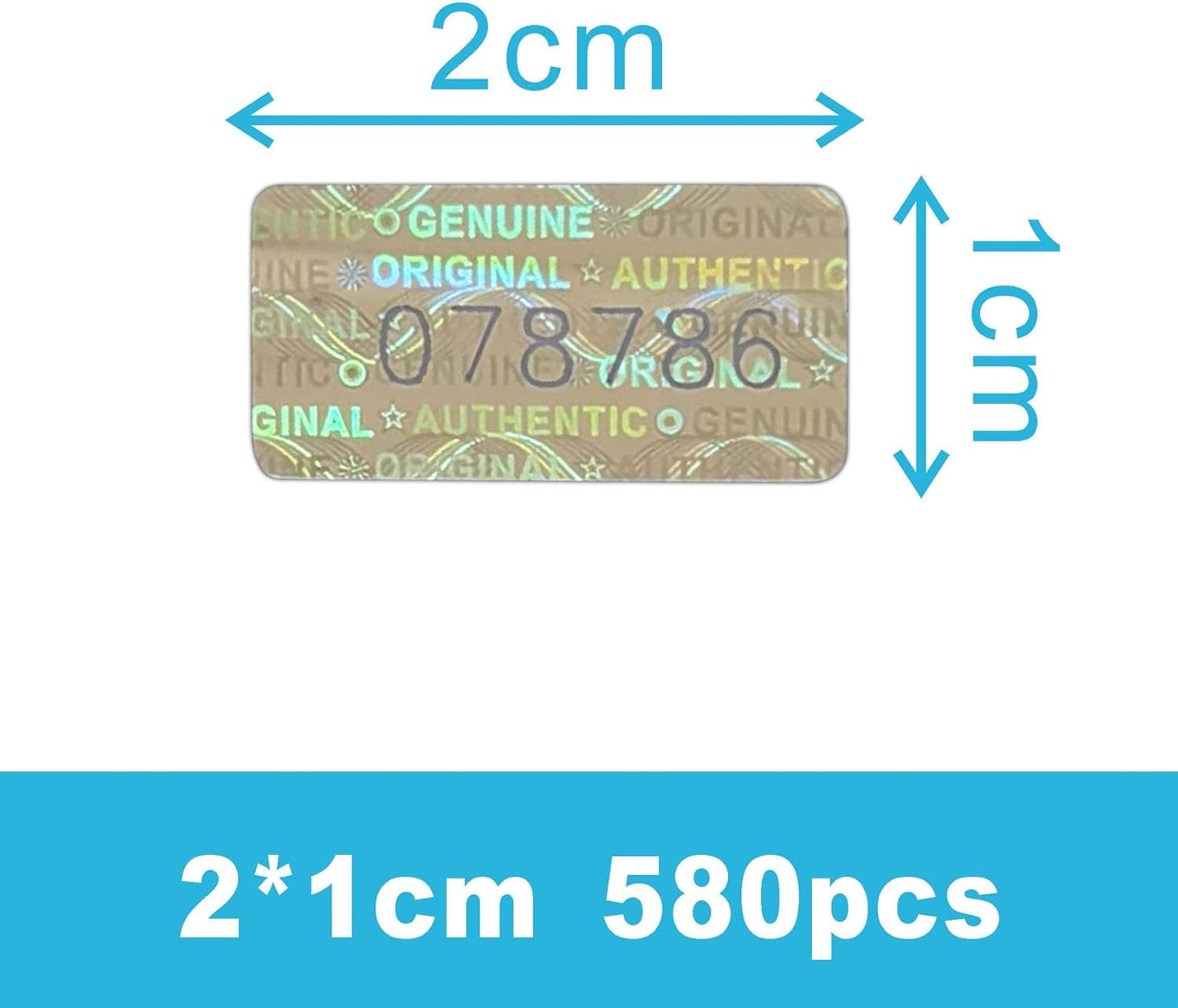 580 Pcs 0.787x0.39 inch High Security Tamper Evident Seal Warranty Void Original Genuine Authentic Hologram Labels/Stickers w/Unique Sequential Serial Numbering Tamper Proof Stickers(Silver)