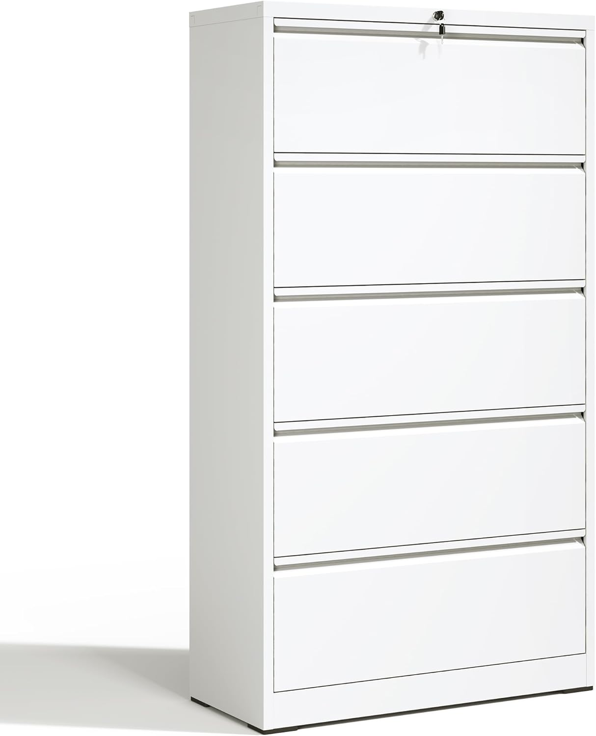 Locking Filing Cabinet with 5 Drawer Heavy Duty Large Metal File Cabinet Home Office Lateral File Cabinets Wide Steel Cabinet for Legal/Letter Size File,Assembly Required