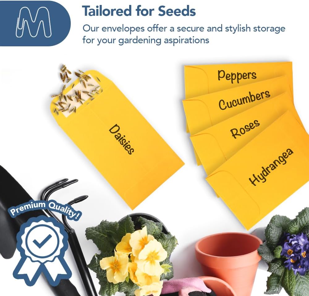 MOS #1 Gold Coin Envelopes 2.25 x 3.5 Inch 550 Pack — Self-Seal Yellow Small Envelopes for Coins, Seeds, Small Parts, Collectibles, Jewelry, Craft Storage