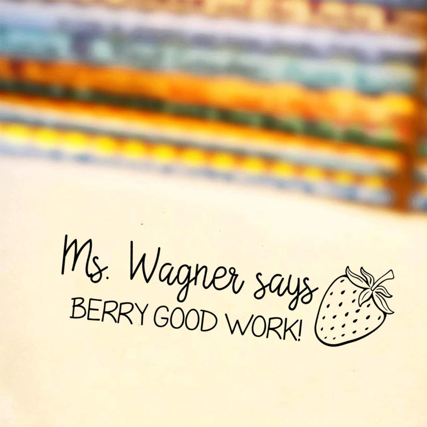 Berry Good Work Large Custom Classroom Book Stamps | 49 Designs | Fun Phrases | Grading Made Easy
