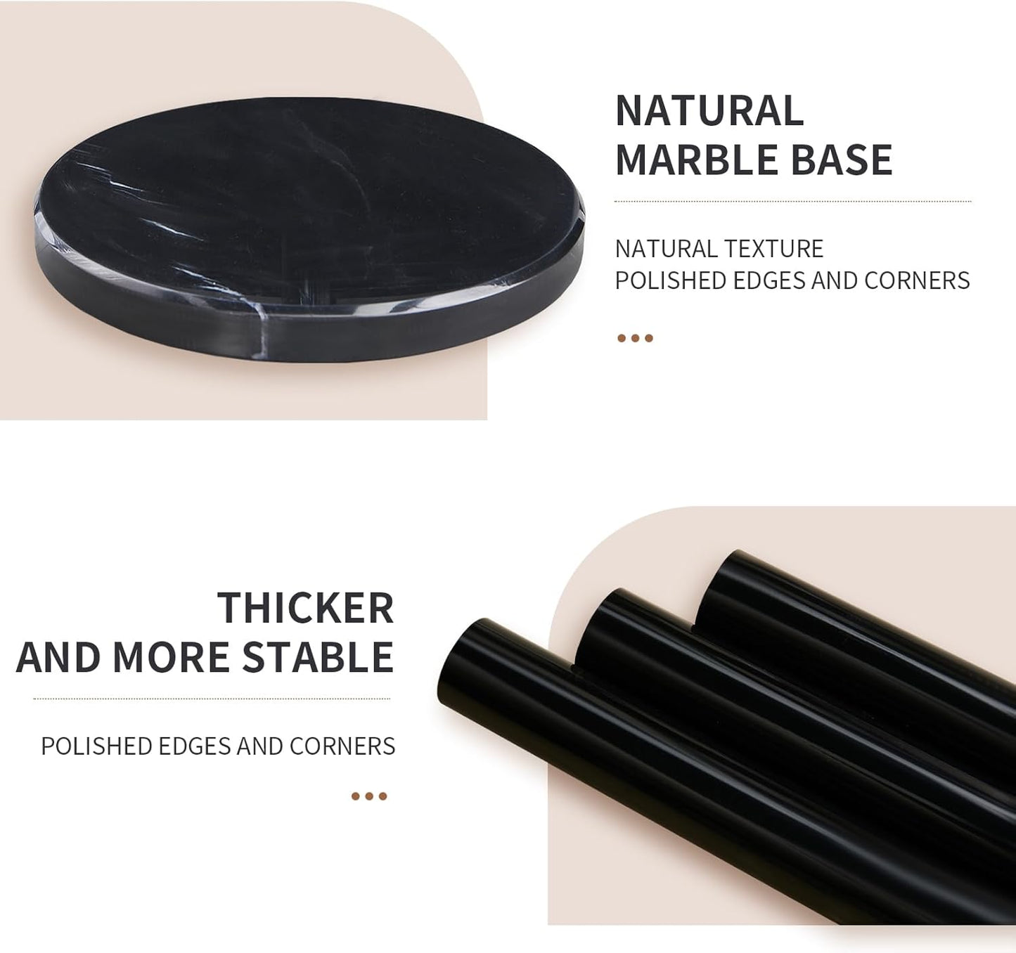 Modern Metal Coat Rack Stand, Coat Rack Freestanding with Natural Marble Base, Sturdy Heavy Duty Coat Racks with 12 Hooks, Black Coat Hall Tree Stand for Entryway, Office (12 HOOKS-Black)