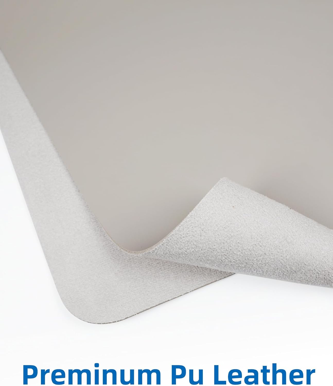 Leather Desk Pad Blotter,Mouse Pad,Office Desk Mat, Non-Slip PU Leather Desk mat,Large Desk mat,Waterproof Keyboard mat for Office/Home/Decor (Light Grye,35" x 17")