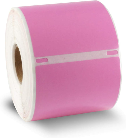BETCKEY Colored Labels Compatible with Dymo 30857 (2-1/4" x 4") Visitor Name Tag Badge Labels, Compatible for Dymo LabelWriter Thermal 450, 4XL & Zebra Desktop Printers [1 Roll, Pink]