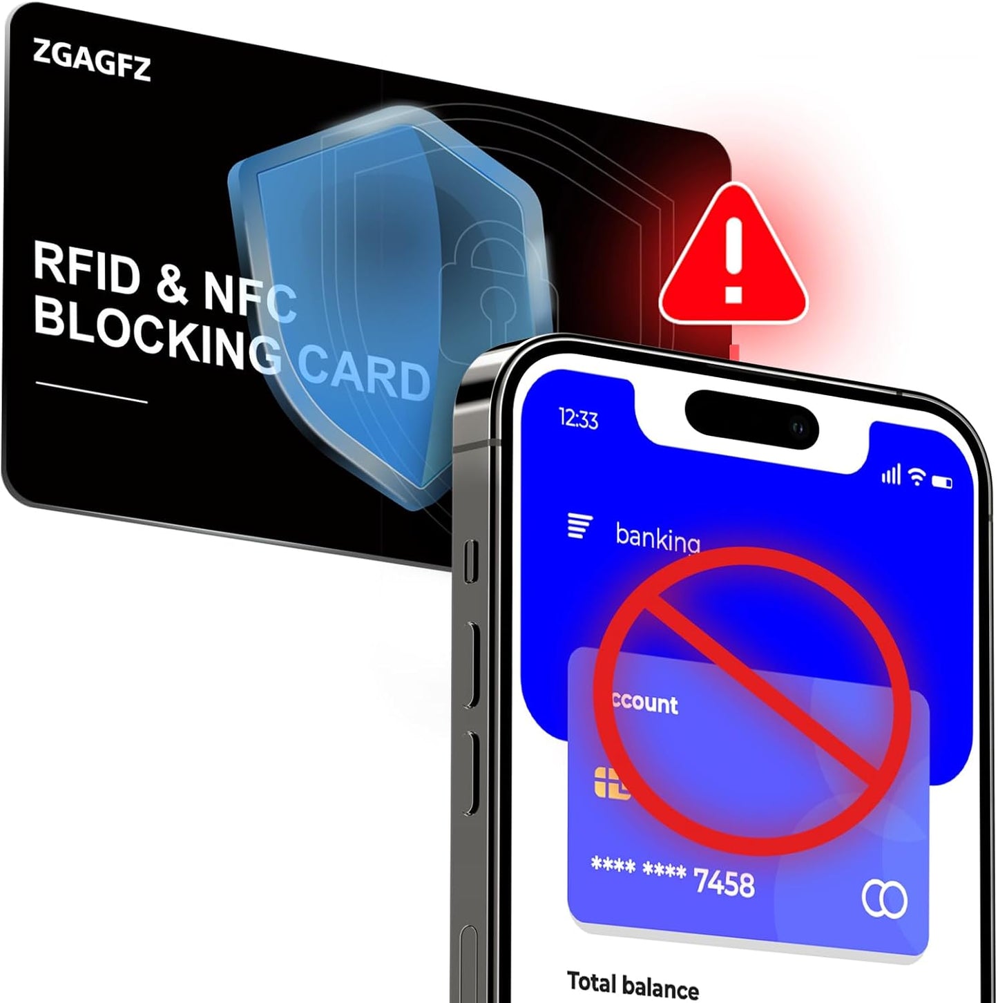 6 Pack RFID Blocking Card, NFC Debit Credit Card Passport Protector, Entire Wallet Protection Blocker Set for Men & Women, Smart Slim Design Perfectly fits in Wallet and Purse-Black (6)