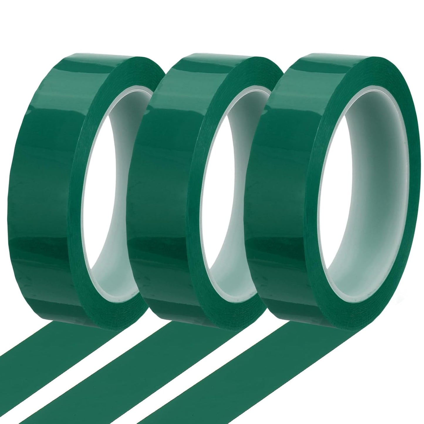 MECCANIXITY Whiteboard Tape 1" x 72 Yard Pinstripe Graphic Chart Line Grid Marking Tapes for Classroom Office Dry Erase Board Art, Green, Pack of 3