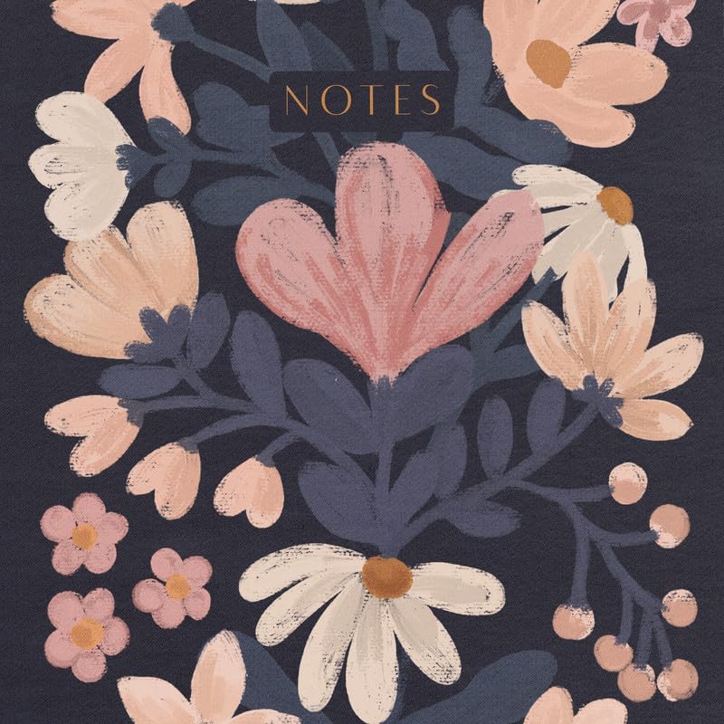 Minted Nostalgic Notebook, Writing Journal for Notes, Journaling & Planning, Durable Acrylic Free Cover, Vintage Floral Unique Design, Spiral Bound Journal Notebook with 80 Lined Pages, 5.5" x 8.5"