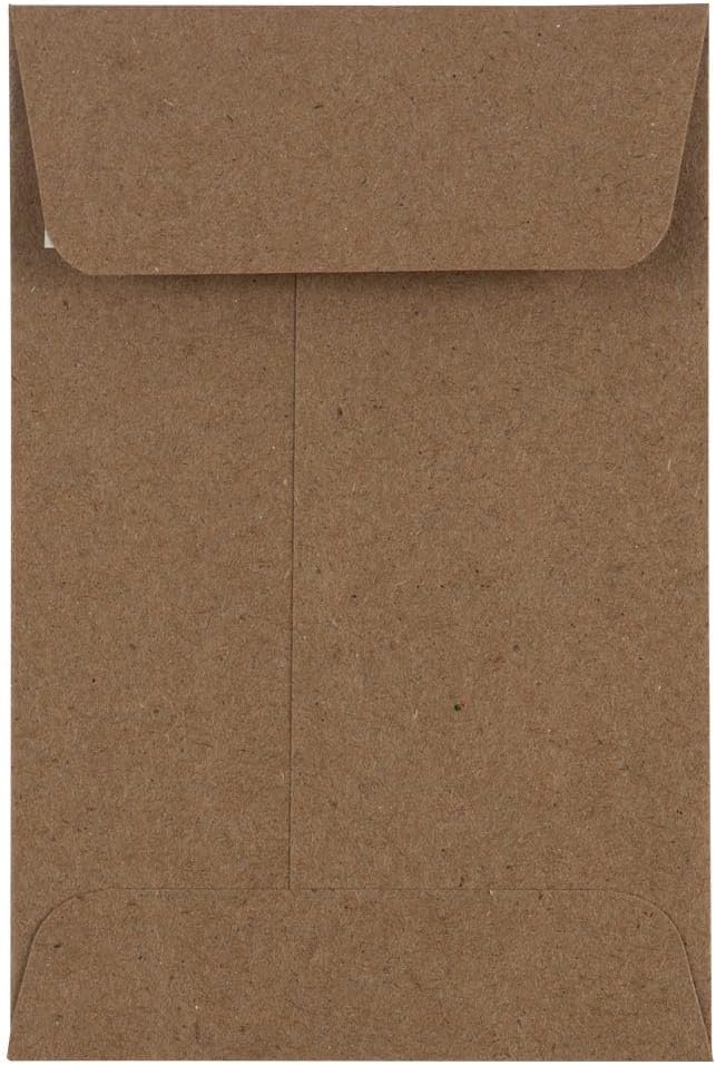 LUXPaper #4 Coin Envelopes | 3'' x 4 1/2'' | Grocery Bag Brown | 70lb. Text | 250 Qty