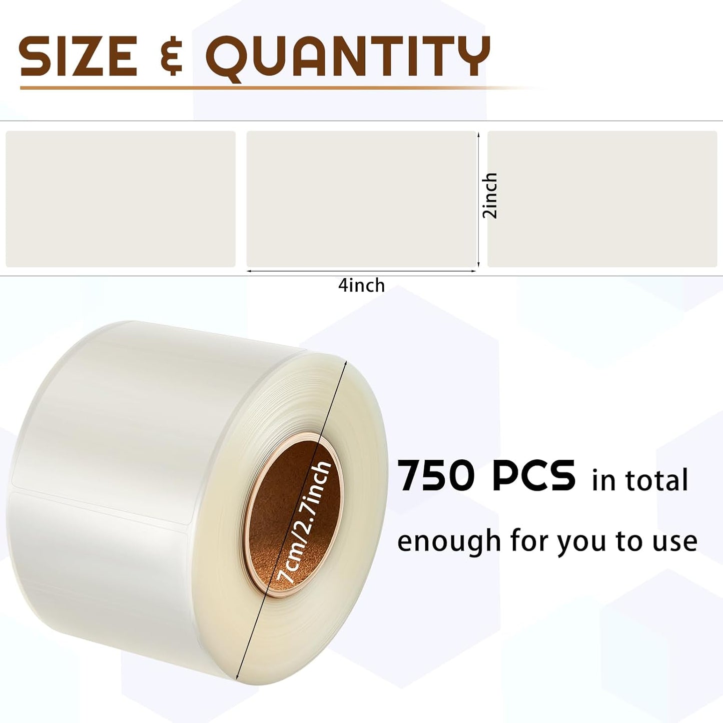 Zonon 750 Pcs Clear Labels Label Protector Clear Stickers Wafer Seals Waterproof Labels for Protecting Barcodes, Numbers and Stickers (4 x 2 Inch,Rectangle)