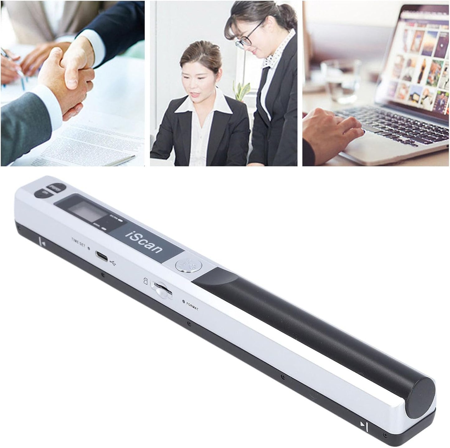 Portable Scanner, Mobile Document Scanner A4 Scanning for Photo (Silver)