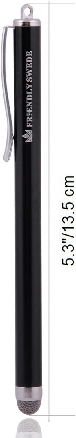 The Friendly Swede Mesh Tip Stylus Pen for Touchscreen — 3-Pack Micro-Knit Capacitive Stylus Pen for iPad & iPhone with 3 Replaceable Fiber Tips, Elastic Lanyards & Screen Cleaning Cloth