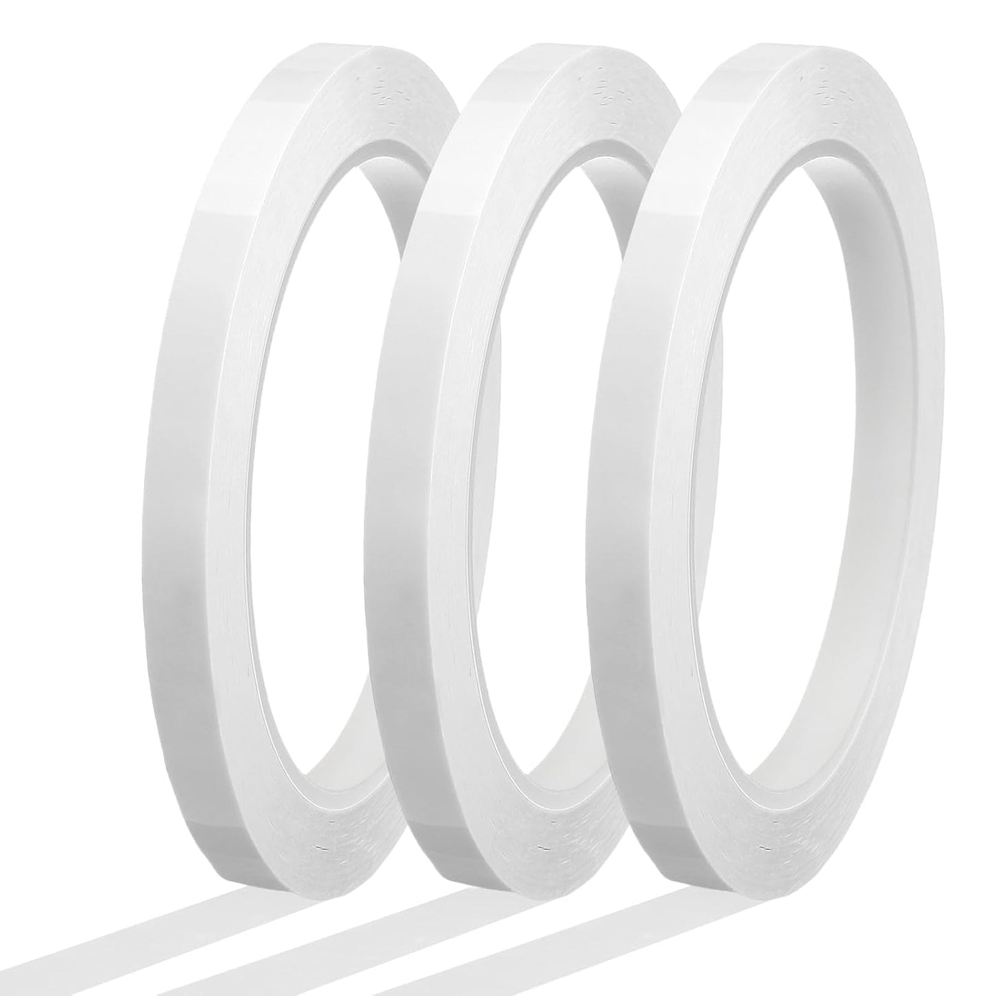 MECCANIXITY Whiteboard Tape 5/16" x 72 Yard Pinstripe Graphic Chart Line Grid Marking Tapes for Classroom Office Dry Erase Board Art, White, Pack of 3