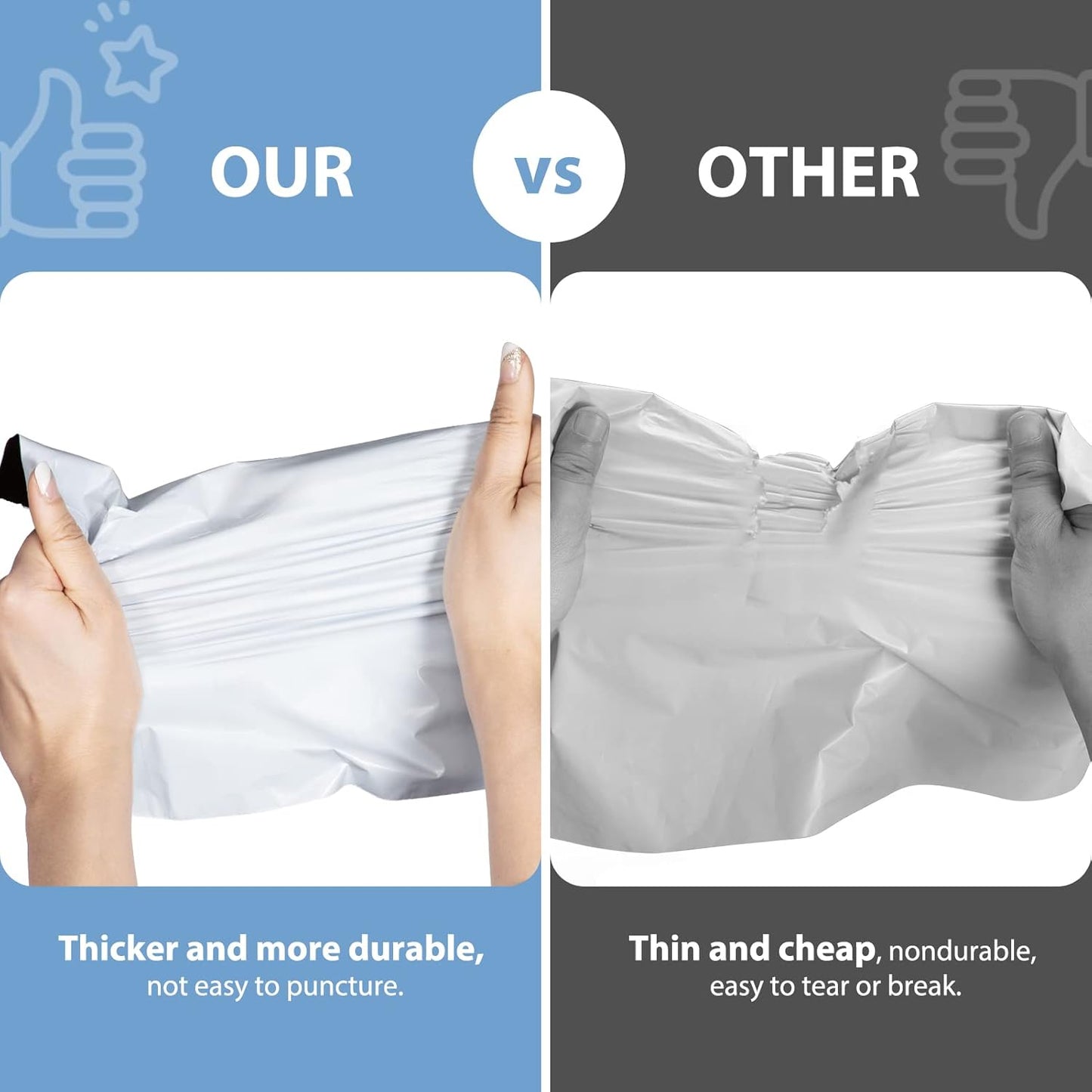 Metronic 1000 Pack 6x9 inch White Poly Mailer Envelopes Shipping Bags with Self Adhesive, Waterproof and Tear-Proof Postal Bags