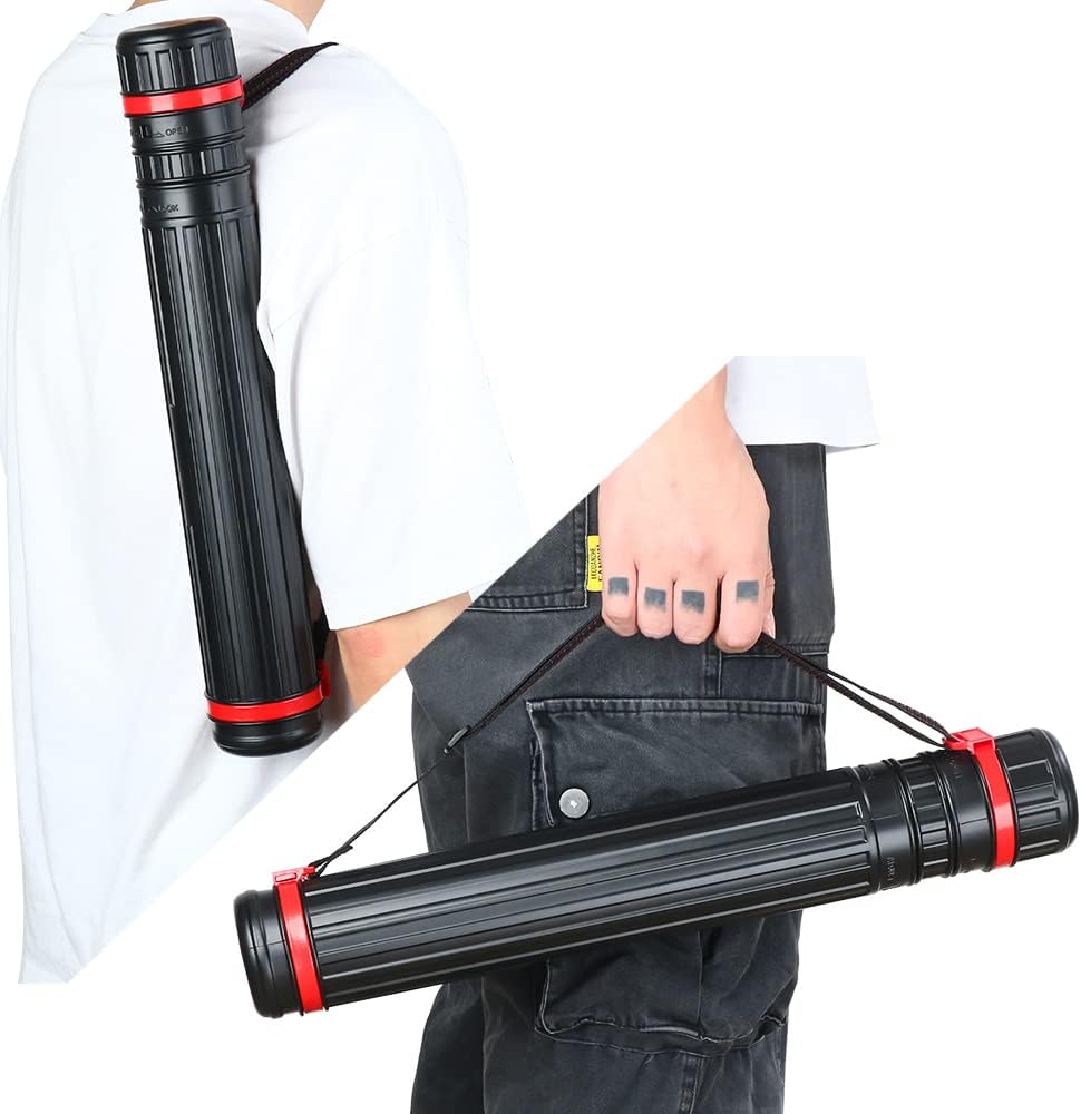 TRANSON 2-Pack Small Poster Tube Storage 17“ to 27” Extendable for Documents Blueprints Artworks Scrolls