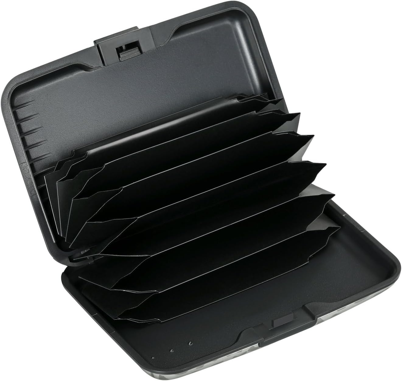 ELFISH Mini RFID Aluminum Wallet Credit Cards Holder Business Card Case Metal ID Case for Men Women(Grey Leopard Print)