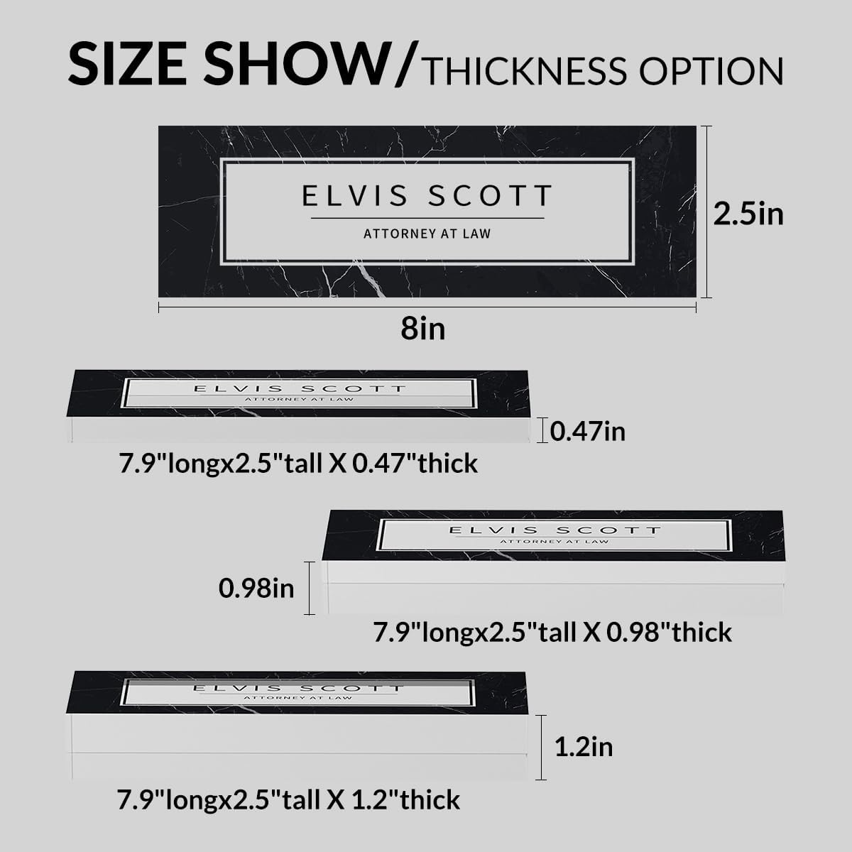 Simple Desk Name Tag: Personalized Name Plate for Office, Minimalist Acrylic Name Plates for Desks