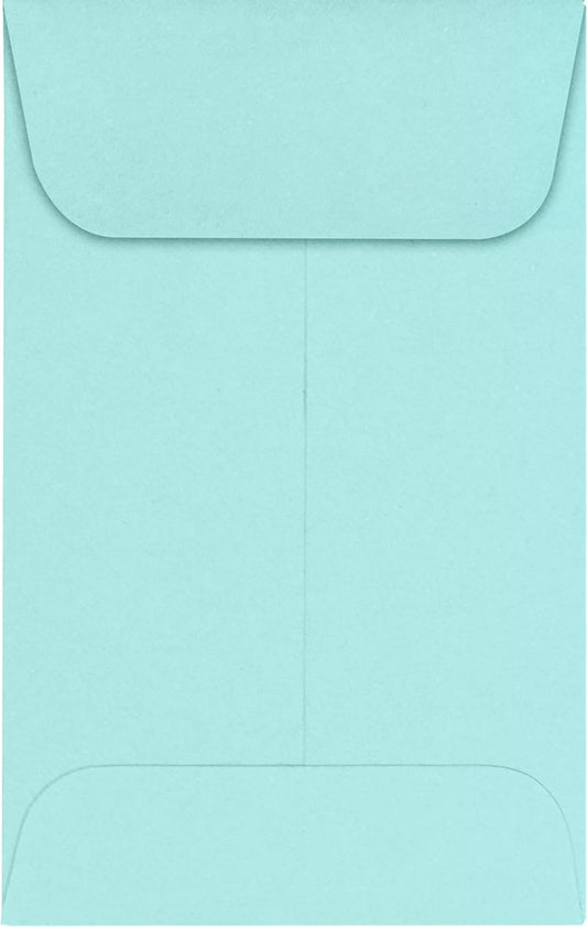 LUXPaper #1 Coin Envelopes | 2 1/4" x 3 1/2" | Seafoam Blue | 80lb. Text | 250 Qty