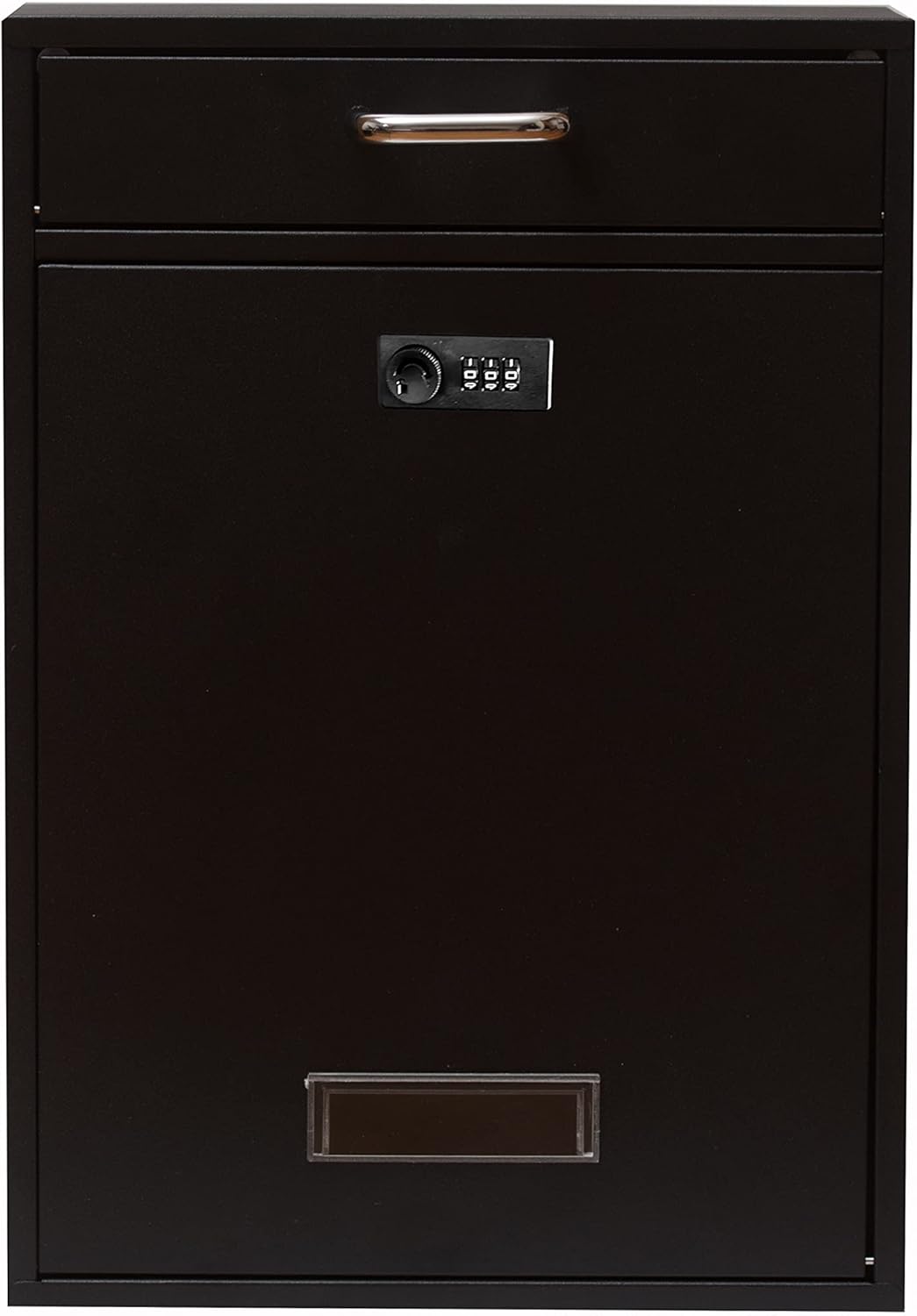 Wall Mounted Locking Vertical Dropbox Mailbox - Safe and Secure (Large) | Made with Galvanized Steel (Black Combination Lock)