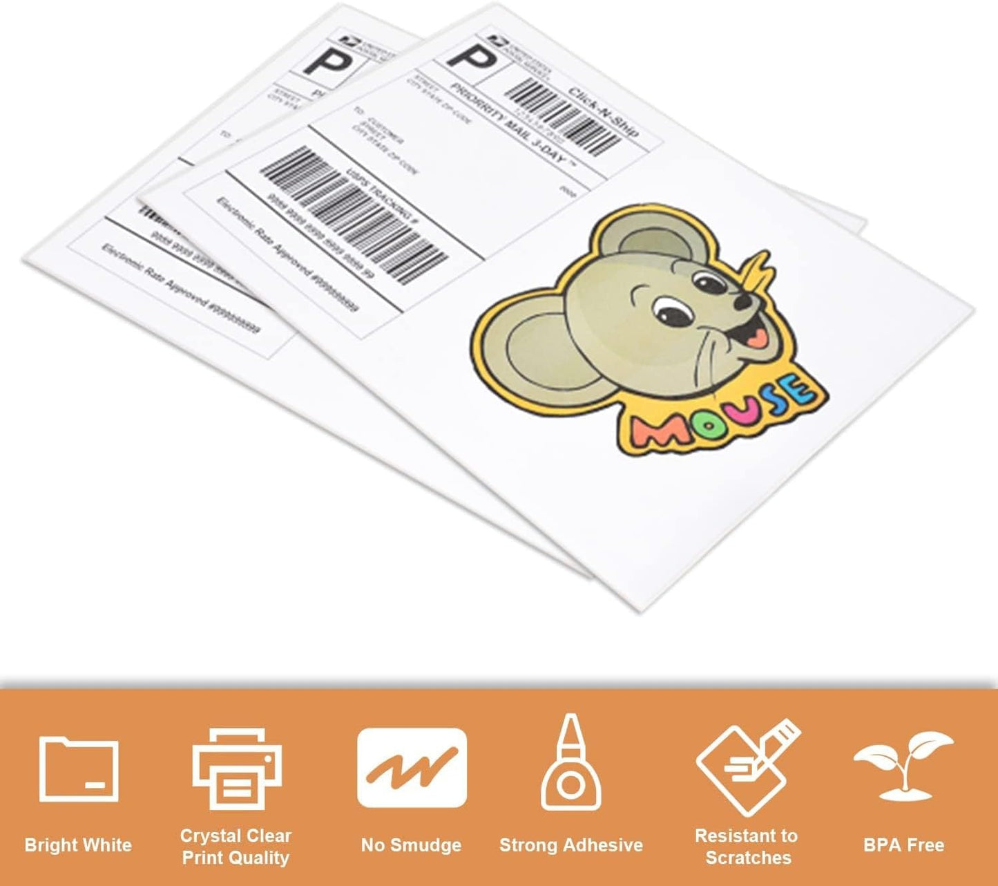 Full Sheet Labels 8.5 X 11, White Matte Sticker Paper, Laser/Inkjet Printing, 1 Up Shipping Mailing Address Storage Bin Stickers 8-1/2" x 11"(200 Sheets 200 Labels)
