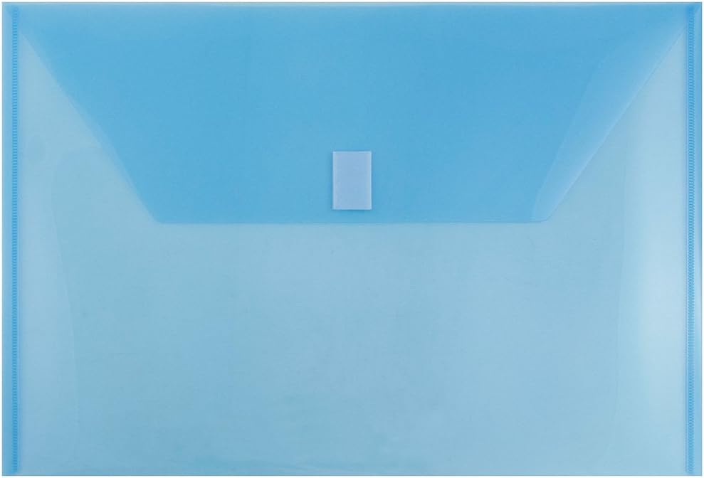 JAM PAPER Plastic Envelopes with Hook & Loop Closure - Legal Booklet - 9 3/4 x 14 1/2 - Assorted Colors - 12/Pack