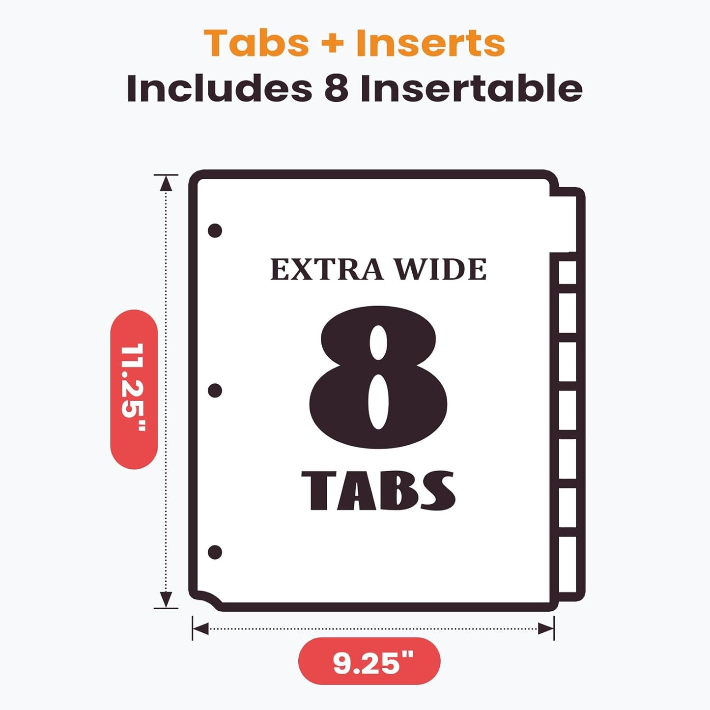 Sooez 96 Count Dividers with Pockets, 8 Tabs Binder Dividers for 3 Ring Binders, Binder Dividers with tabs, Binder Divider with Pockets for US Letter Size, Insertable Big Tabs, Multicolor, 12 Sets