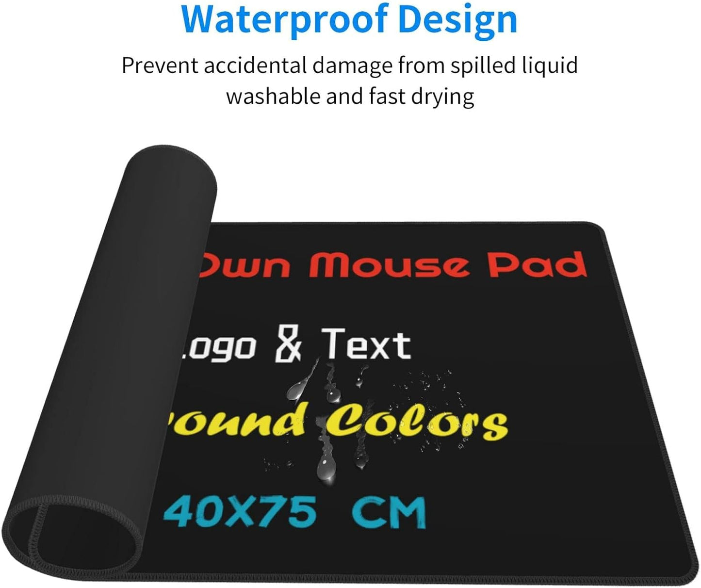 Custom Personalized Extra Large Mouse Pad with Photo Logo Text, Design Your Own Desk Mat for Desktop Gaming, Cool Extended Desk Mat, Water Resist Desk Pad for Keyboard Laptop for Kids Adults Teens