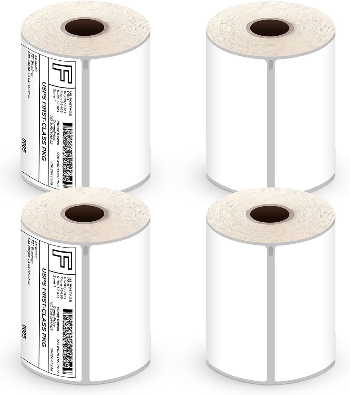 4" x 6" Thermal Shipping Labels, 880 Labels (4 Rolls), Compatible with Dymo LabelWriter 4XL, Water & Grease Resistant, BPA Free