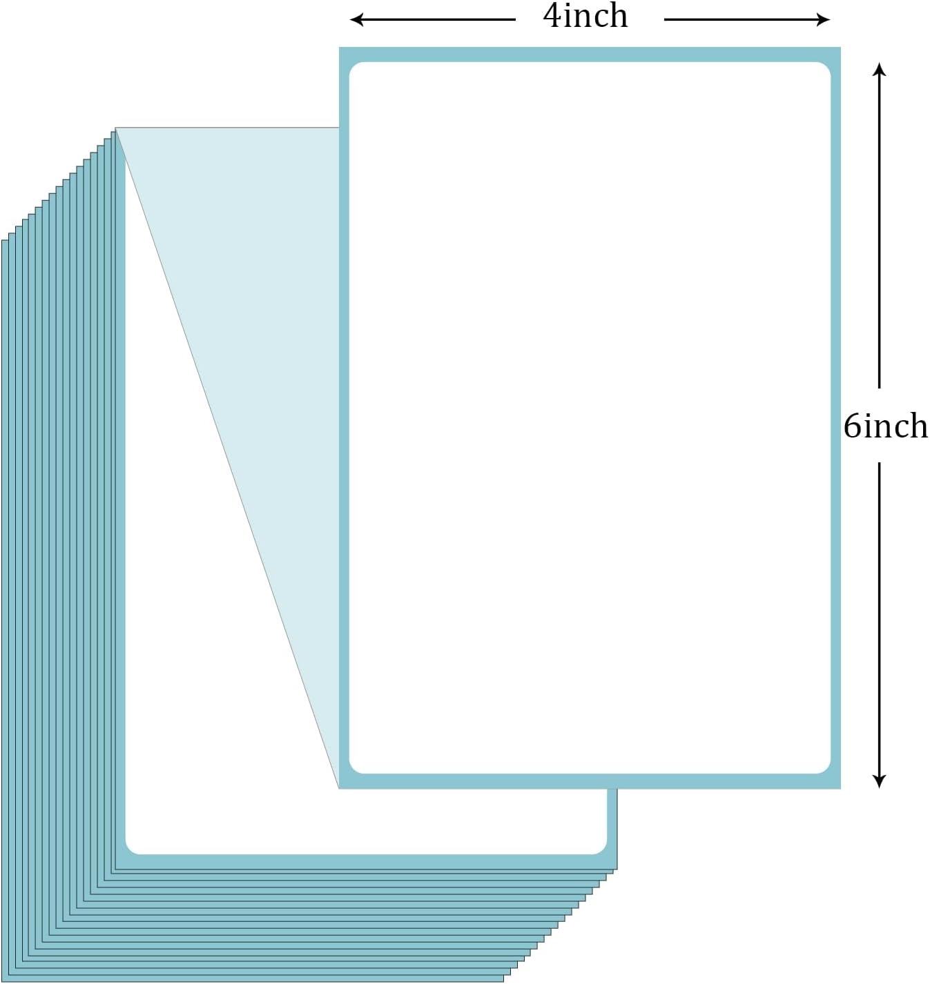 500 Labels Thermal Labels, 4x6 Fanfold Direct Thermal Shipping Labels, 1 Stack Thermal Printer Label Compatible with Rollo Label Printer, MUNBYN, iDRPT, Polono, Zebra Thermal Label Printer