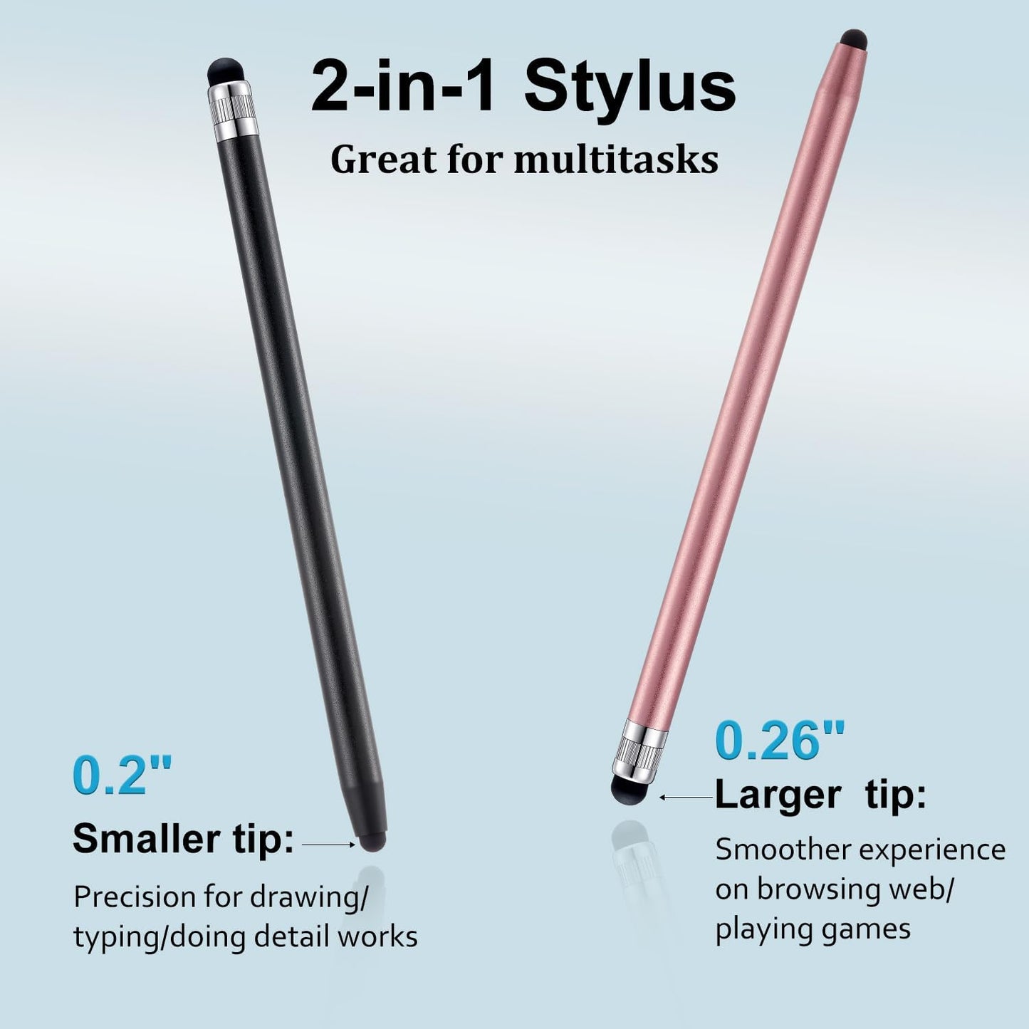 LINFANC 12Pcs Stylus Pen for Touchscreen, 2-in-1 High Precision & Sensitivity Stylus Pen for iPad/iPhone/Android Smartphones and Tablets Compatible with All Touch Screens