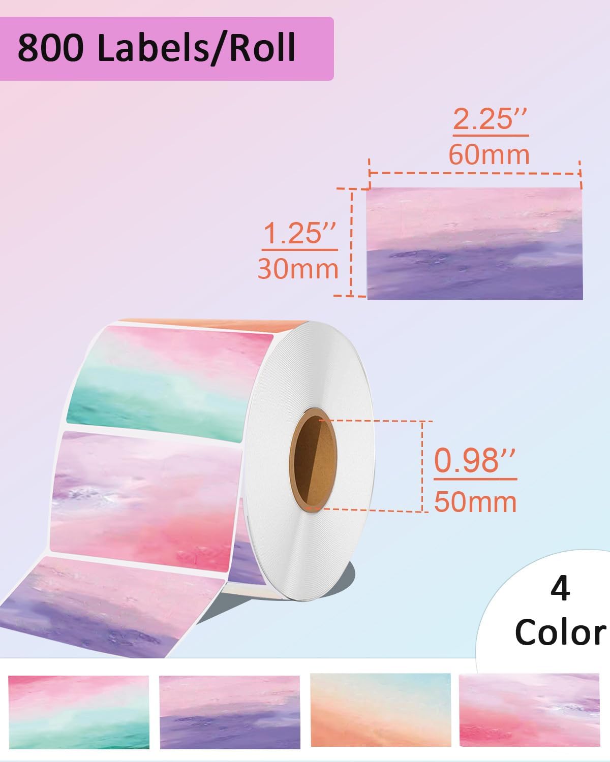 2.25 x 1.25 Thermal Labels, Self-Adhesive Address Shipping Barcode Thermal Stickers,Thermal Printer Labels Compatible with Rollo & Zebra & MUNBYN, 800 Labels for Printer, Nebula