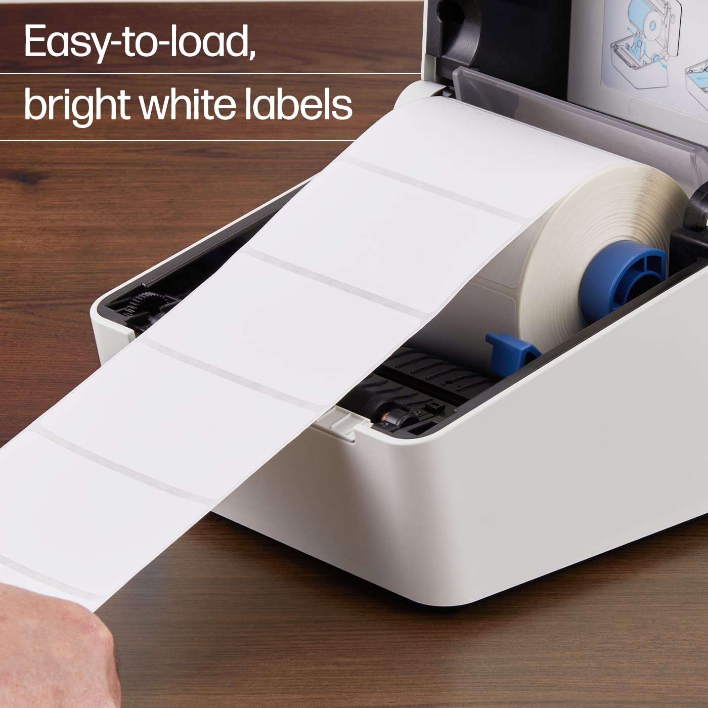 HP 4” x 2” Direct Thermal Shipping Labels, 2 Rolls, 735 Sheets per Roll, Multipurpose Thermal Labels for Personal or Business Use, Compatible with HP and Other Thermal Label Printers, White