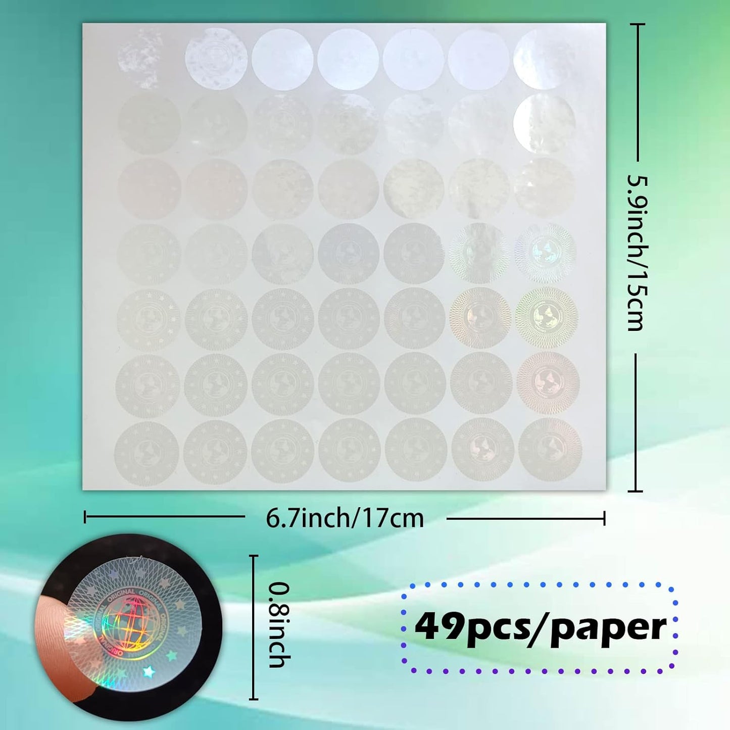 Tamper Evident Labels Hologram Transparent Blank Crystal Clear Sealing Package Seal Self Adhesive Security Warranty Void Tamper Proof Stickers Round 0.8 inch Diameter(320pcs)