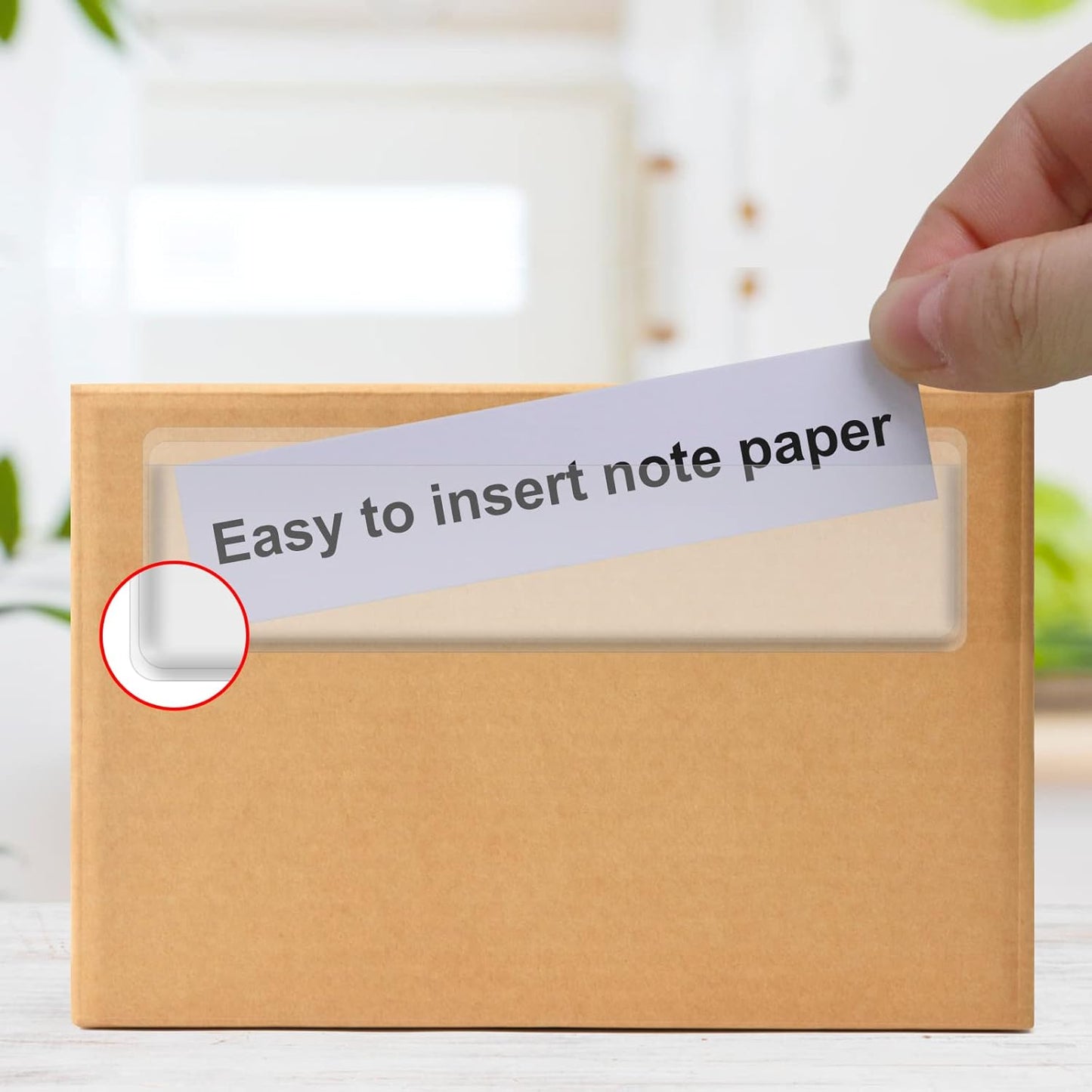 Label Holders Adhesive Shelf Tags - Fushing 50Pcs Clear Plastic Labels for Storage Bins with Name Label Badge Inserts, Removable Adhesive Pockets for Shelf Mailbox Binders Drawers Cabinets Organizer