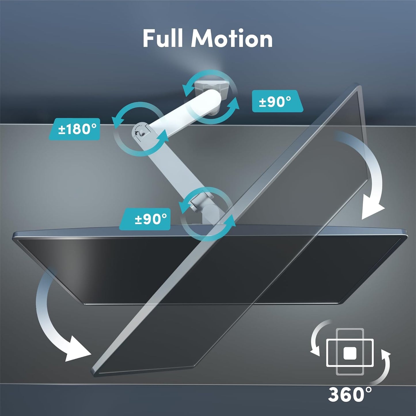 Monitor Wall Mount for 17-49 Inch Ultrawide Monitors, Single Monitor Arm Holds 4.4-44 lbs Screens, Adjustable Premium Aluminum Wall Mount with Max VESA 100x100 for Samsung Odyssey G9 and More, White