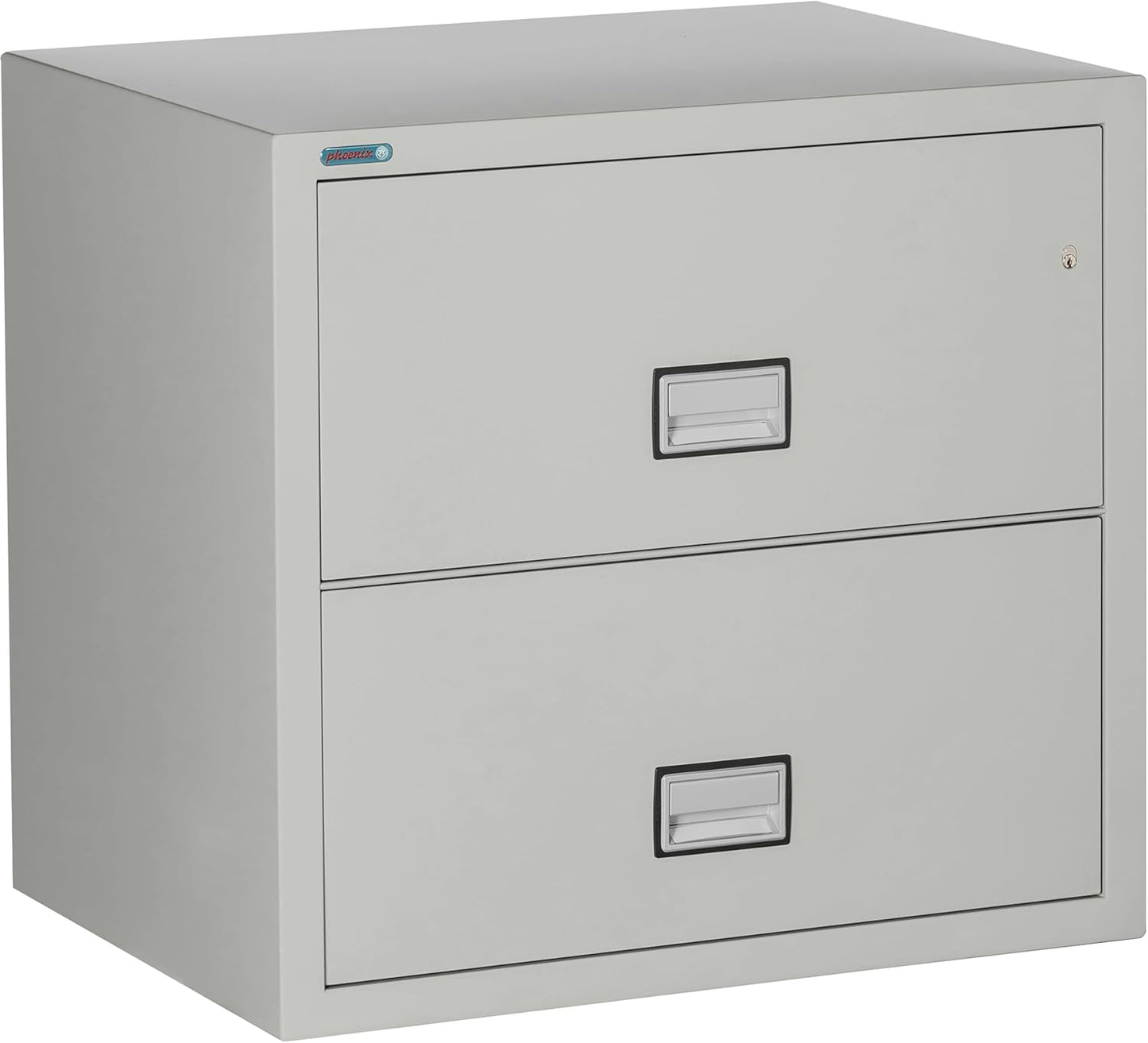 31 inch Wide 2-Drawer Lateral Fireproof File Cabinet – Legal and Letter Size Filing – Key Lock – Water Resistant – Fire Safe and Impact Rated – Light Gray Finish – Model LAT2W31LG