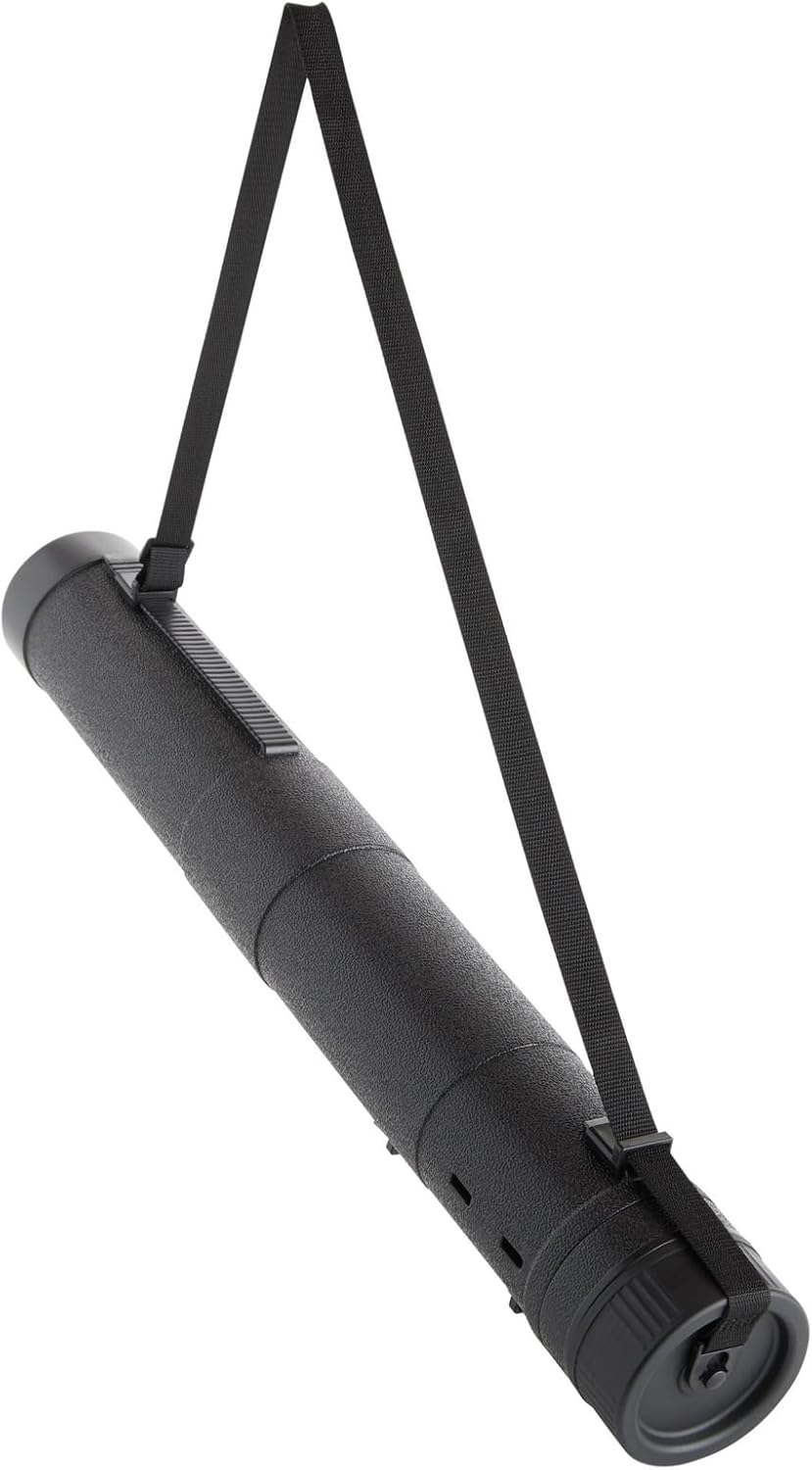 Juvale Storage Tube - 30-49 in Extendable, 5 in, Black - For Posters, Blueprints & Maps - Art Storage & Poster Tube Holder with Strap